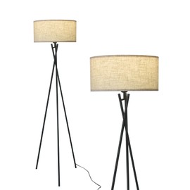 VividEdgeTech Tripod Floor Lamp, Mid Century Standing Lamp, Modern Design Studying Light for Living Room, Bedroom, Study Room and Office,with White Room Shade