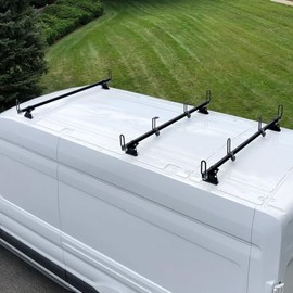 Vantech GFY Heavy Duty 3 Bar Ladder Roof Rack Compatible with: Ford Transit Cargo Van High Roof (Black)