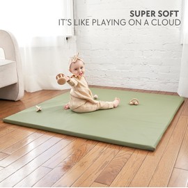 Stylish Padded Baby Play Mat for Your Boy or Girl - Extra Thick & Super Soft Vegan Leather Floor Mat Creates A Safe Play Area for Little Ones - A Beautiful Playmat That Fits Nicely Into Any Playroom
