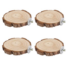 4 - Piece Parrot Log Pier Bird Cage Stands and Hamster Platform with Built - in Feeder