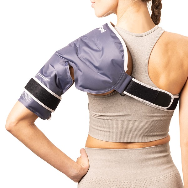 Magic Gel Shoulder Ice Pack Wrap - Reusable and Adjustable Arm Sling for Cold Shoulders Compression Men Women Pitchers Rotator Cuff - Easy to Freeze - Medcosa Blue