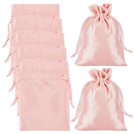 Beebeecraft 20Pcs Small Satin Jewelry Pouches 5.1x7.1 Inch Cloth Lavender Blush Drawstring Bag Rectangle Soft Satin Pouch Gift Storage Bags for Storage Necklaces Bracelets Earrings Small Gifts Crafts