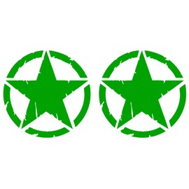 GamesMonkey Destroyed Military Star Aufkleber US Army C Shapes Kit Pack C 2 Stck C 4x4 Offroad Auto Motorrad C verschiedene Gr??en 5 10 15 20 25 30 cm C Made in Italy (10 cm, Grn)