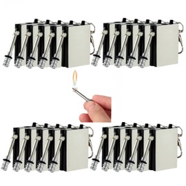 20 Pcs of Emergency Survival Camping Fire Starter Set, Forever Lighter, Flint Metal Match, Waterproof Keychain Permanent Match, Unlimited Waterproof Stick