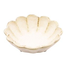 Kaneko Kohei 555-0004 Mino Ware 4.7 inches (12 cm) Bowl, White, Kneeling Flower Linker