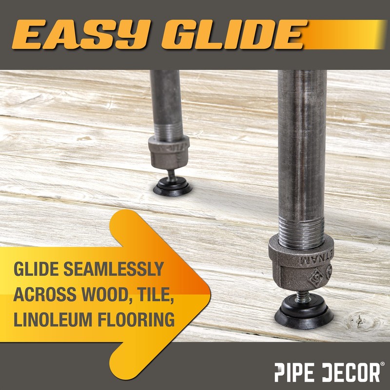 PIPE DECOR Furniture Leg Levelers for ½” Pipe Legs (4
