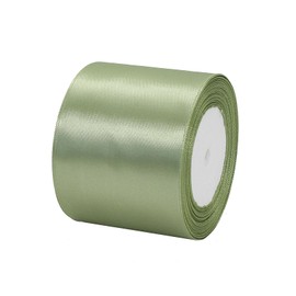 POPOYU 3 Inch Wide Sage Green Ribbon for Crafting,75mm/23 Meters Sage Green Fabric Polyester Large Solid Satin Ribbon for Gift Wapping,Hair Bows,Sewing,Craft,Floral,Wedding Car,Bridal Shower,Birthday