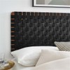 Pemberly Row Weave Vegan Leather Full Headboard in Walnut Black