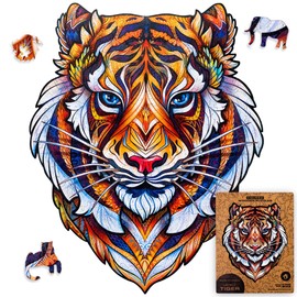 UNIDRAGON Wooden Jigsaw Puzzles - Lovely Tiger, 273 pcs, King Size 11.7"x14.7", Beautiful Gift Package, Unique Shape Best Gift for Adults and Kids
