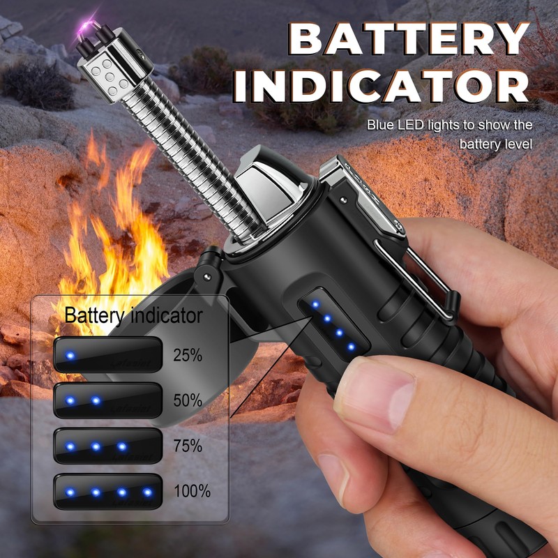 Lafagiet Electric Lighter, USB C Rechargeable, with LED Battery Display,