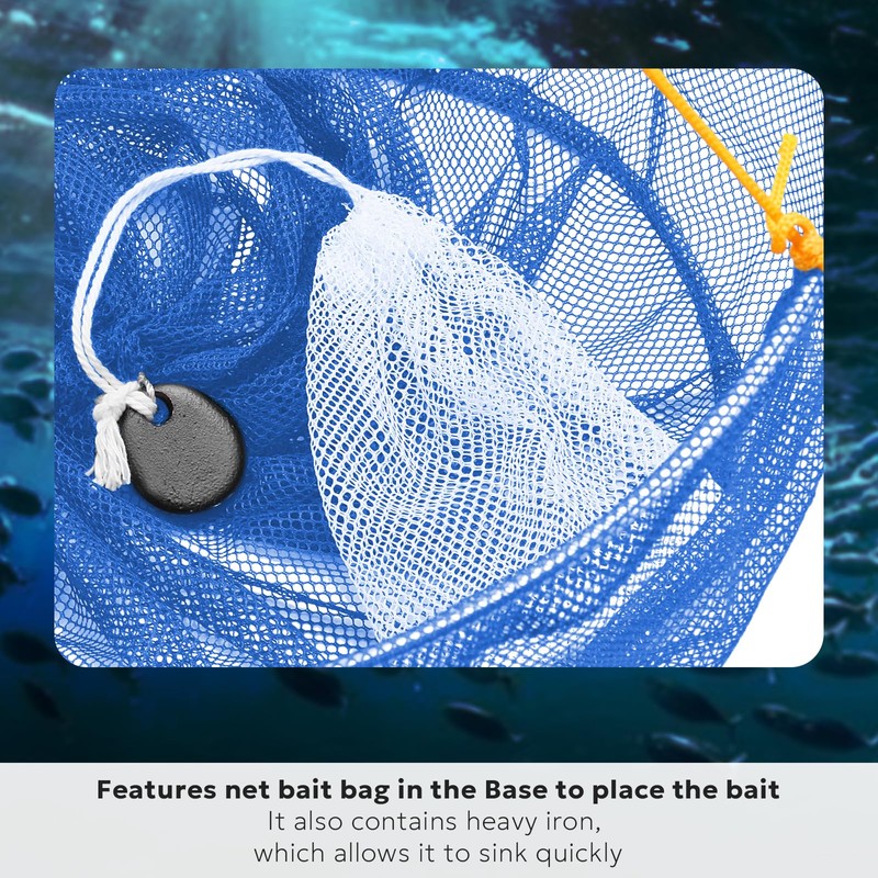 SF 2 Packs Portable Crab Drop Net with Net Bait