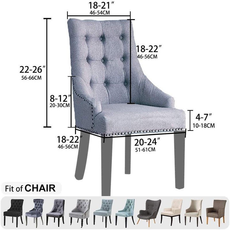 Lellen Wingback Side Chair Slipcover - Stretch Armless Wingback Chair