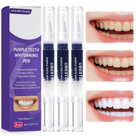 3 Stück Stifte zur Zahnaufhellung, Teeth Whitening Pen, Violetter Teeth Whitening Pen, Entfernt Verfärbungen effektiv, Für strahlend weiße Zähne, Einfache Anwendung mit präziser Bürste