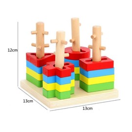 Toy O Toy Wooden Shape Sorting & Stacking Toys for Toddlers, Montessori toys for 3 4 5 Year Old Color Recognition Stacker, Early Educational Blocks Puzzles 3 4 5 Years Old Age Boys and Girls.