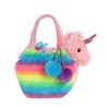 Aurora World Fancy Pals Pet Unicorn Carrier Plush, Rainbow