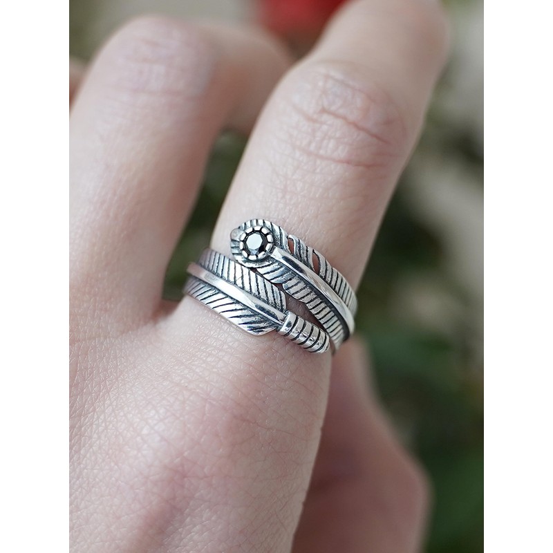 SUGARKITTEN LONDON Sterling Silver Oxidized Black CZ Feather Angel Wing