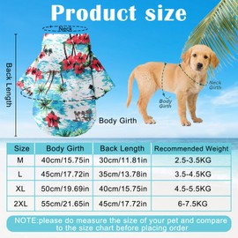 Hawaii Dog Shirts for Small, Summer Dog Shirts, Pet Polo Shirt T-Shirt, Dog Shirt for Small Dogs, Dog Shirt, Printed T-Shirts, Quick-Drying, Breathable, for Small Dogs and Cats (Sea Blue, XXL)