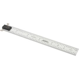 SPI 13-933-7 Steel Adjustable-Hook Rigid Steel Rule: 6 inch Length, 16R Graduation