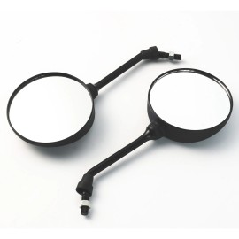 Unbranded Set Of 2 Rear View Motorcycle Mirrors Universal Black For 22 mm Handlebar
