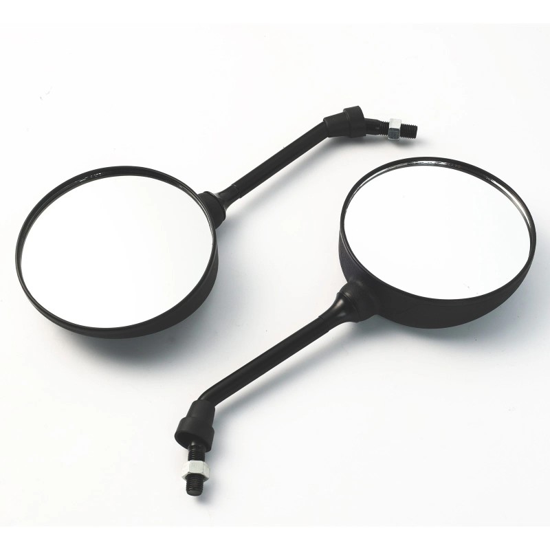 Unbranded Set Of 2 Rear View Motorcycle Mirrors Universal Black