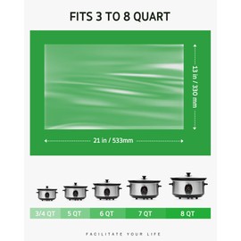 Syntus Slow Cooker Liners, 30 Count Cooking Bags Large Size Disposable Pot Liners Plastic Bags, Fit 3QT to 8QT for Slow Cooker Cooking Trays, 13"x 21", 30 Liners