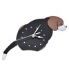 Wall Clock Self Adhesive Waterproof 3D Effect Silent Movement Dog
