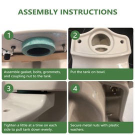 Replacement for American Standard AS738756-0070A Champion Tank to Bowl Coupling Kit