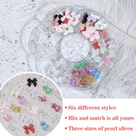 Lifextol Butterfly Nail Charms and Gems Cute Bow Nail Charms for Nails Design 3D Nail Charms for Nails, Junk Case Charms Kawaii Nail Charms Bulk Heart Charms Y2K for Coquette Press on Nails Art Charms