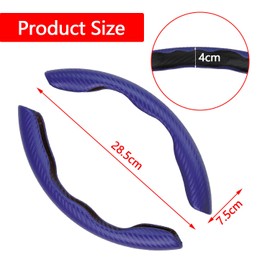 Bamyli Car Steering Wheel Cover,2Pcs Universal Carbon Fiber Anti-skid Segmented Steering Wheel Cover Protector for Auto/Truck/SUV/Van Steering Wheels Accessories（Blue）
