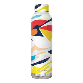 Quokka Solid Abstract Stainless Steel Water Bottle, 630 ml, Metal, Colourful, 630 ml