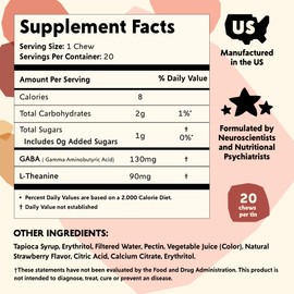 PYM Berry Mood Chews Support for Stress, Worry & Overwhelm, 60 Count | 130mg GABA, 90mg L-Theanine | Vegan, Non-GMO, Gluten-Free, No Added Sugar | All-Natural Mood Balance Supplement Made in USA