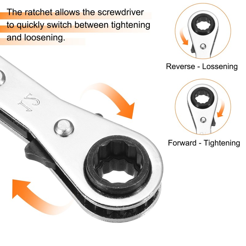 sourcing map 4 in 1 Double Box End Reversible Ratcheting