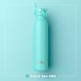 Swig Life 20oz Insulated Water Bottle, Travel Water Bottle with Straw and Lid, Cup Holder Friendly, Stainless Steel (Matte Hot Pink)