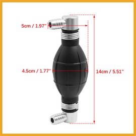 Partuto 12mm Vacuum Petrol Oil Fuel Line Pump Hand Primer Bulb for Car Boat Replacement