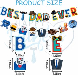 2 PCS Happy Father's Day Banner,Father's Day Banner,Father's Day Bunting,Fathers Day Decorations,Letters Design for Party Decoration Supplies for Celebrations and Photo Props