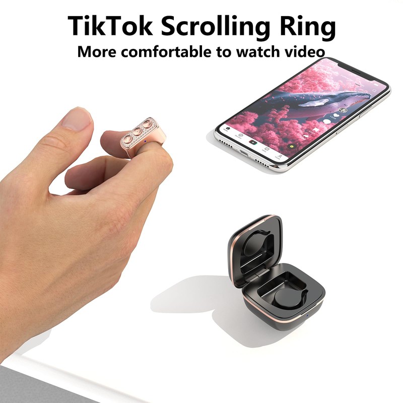 Scrolling Ring Bluetooth Remote Ring Fingertip Video Controller Page Turner