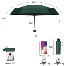 Vicloon Travel Mini Umbrella for Purse,6 Ribs Mini Umbrella,Coating Layer Fabric Blocking UPF 50 UV Protection 99.9% Compact Folding Purse Umbrella,Mini travel Sun Umbrella Lightweight Small Compact