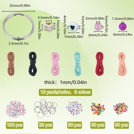 SUNNYCLUE 286Pcs Keychain Making Kits Letter Beads Love Heart Bead Transparent Acrylic Bead Alphabet Beads Loose Spacer Round Beads Key Ring for Keychains Bracelets DIY Gifts Party Favor Supplies