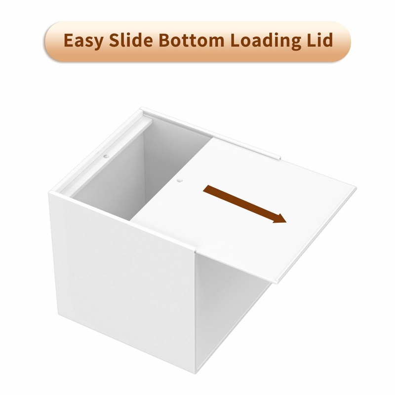 AITEE Acrylic Tissue Box Cover: White Square Tissue Holder Napkin