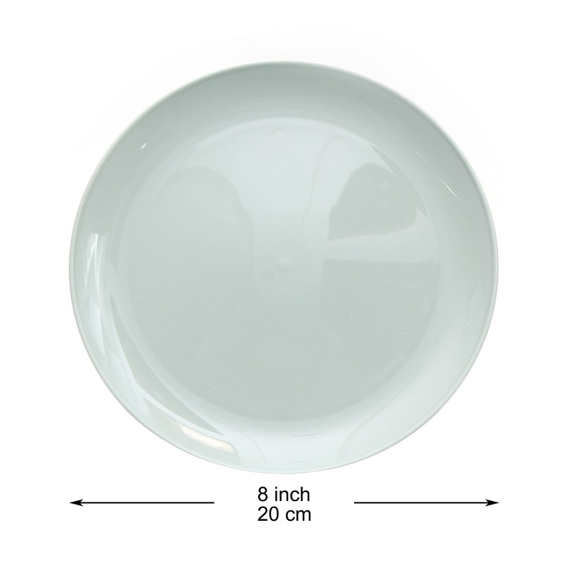 Youngever 9 Pack 20CM Re-usable Plastic Plates, Small Plates, Salad
