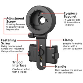 Eyeskey Universal Phone Adapter - Capture Stunning Moments with Your Smartphone Through Binoculars, Monoculars, Scopes, Telescopes, and Microscopes - Fits Most Smartphones