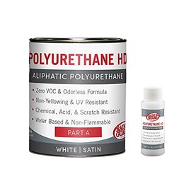Rain Guard Water Sealers PU-0415 Polyurethane HD IsoFree Clear 2-Part White Base Satin Finish Ready to USE Covering up to 75 Sq.Ft on New/Older Surfaces. 1 Quart Kit A and B - Masonry/Wood Sealer