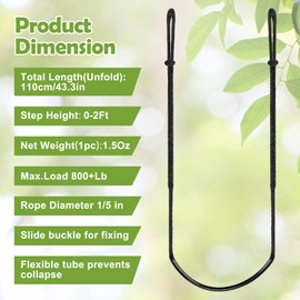 Solaradgy Ultra-Strong Single-Step Climbing Aider – 800 lbs UHMWPE Rope Ladder with Non-Slip Tread & Hook for Tree Stands