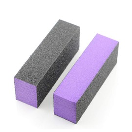 2 Pcs Nail Sanding Buffing Block, 4 Sided Way Nail File Block, Professional Manicure Tool for Grinding and Polishing Nails (Purple)