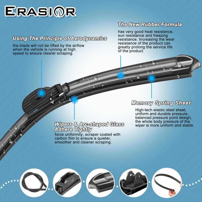 Erasior Window Wiper Blades Fit For MINI Cooper Countryman 17-2018