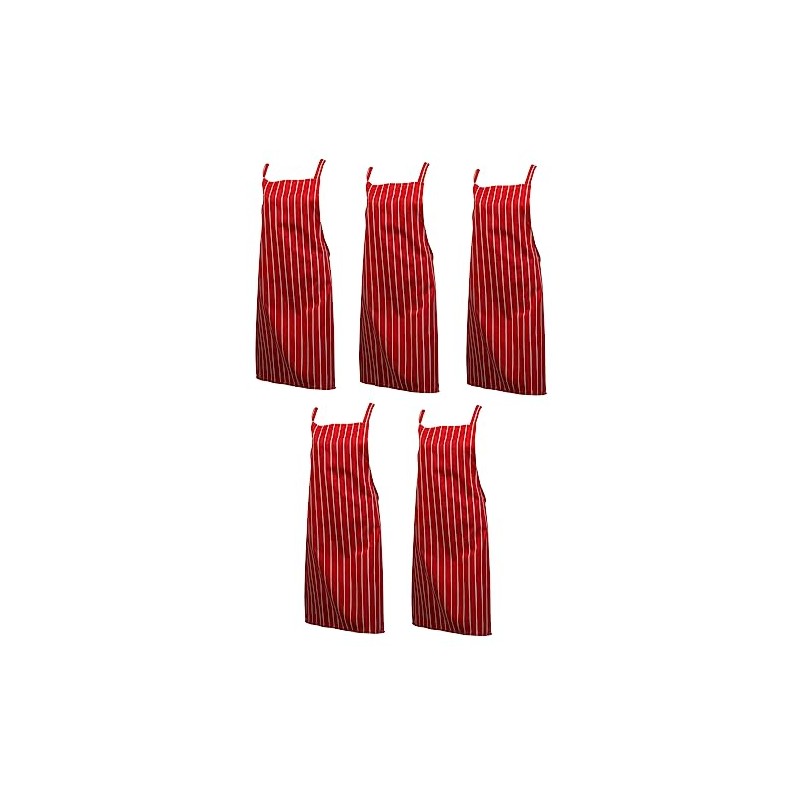 Zukeo Chef Pack of 5 Professional Woven Stripe Cotton Butchers