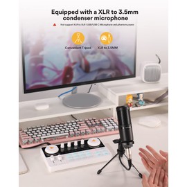 MAONO Podcast Equipment Bundle Audio mixer All-in-One Podcast Production Studio with 3.5mm Microphone for Live Streaming, Podcast Recording, PC, Smartphone, DJ MaonoCaster Lite (AU-AM200-S1)