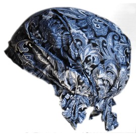 Cool4 Summer Headscarf Beach Bandana Sea Beanie Sun Protection Hat Chemo Cap A04, Grey, black, white in paisley pattern