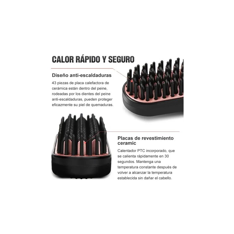 Cepillo Eléctrico Para Alisar Barba Y Cabello