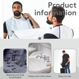 Beard Shaving Bib – Foldable Waterproof Beard Trimming Apron & Shaving Cape for Mess-Free Grooming – Compact Travel-Ready Men’s Grooming Gift
